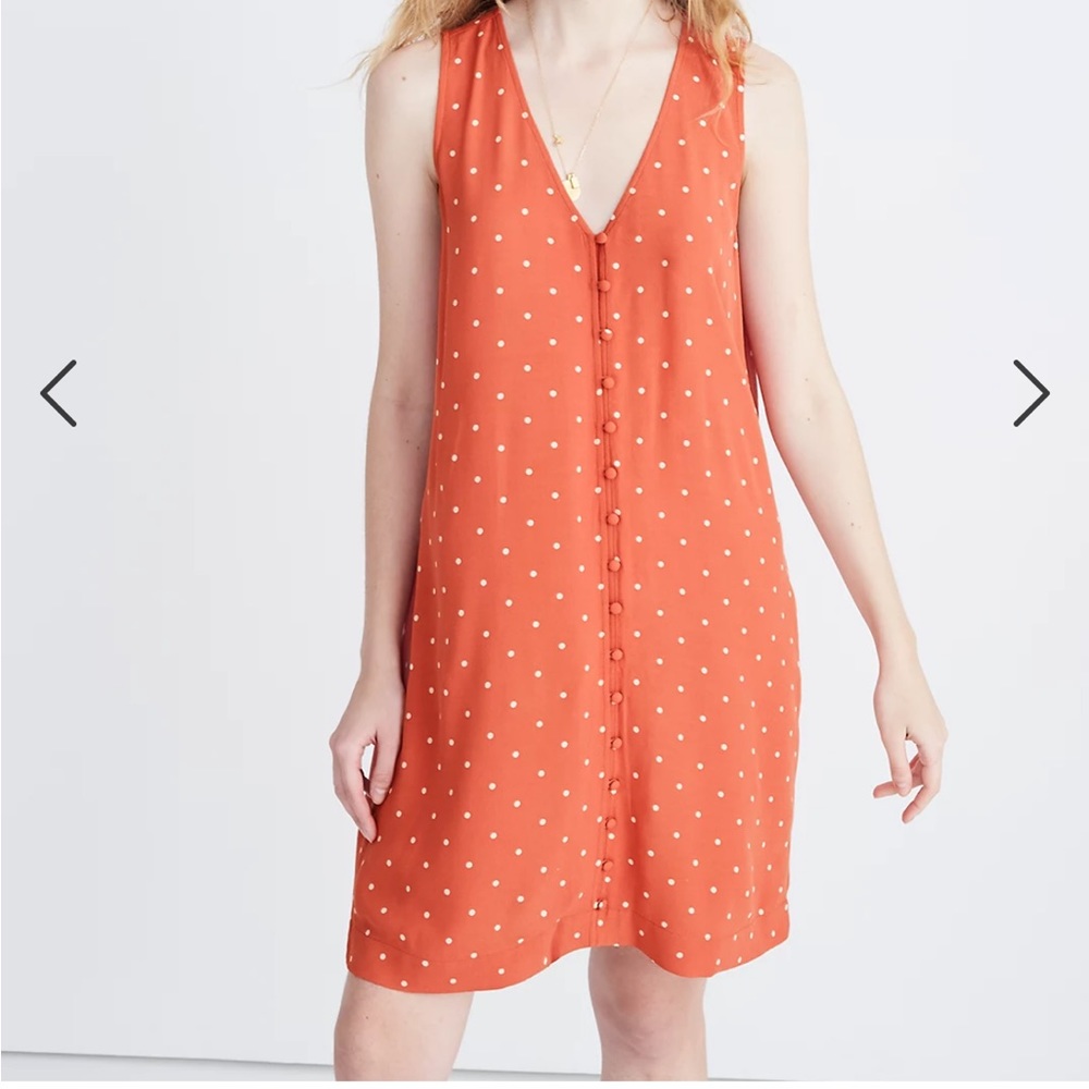 Heather Button-Front Dress in Polka Dot - Medium